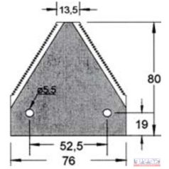 Kaszapenge alternáló 76x80x2,7 alul recézett