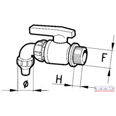 Borászati golyóscsap 1.1/4" - DN-30  külső menetes