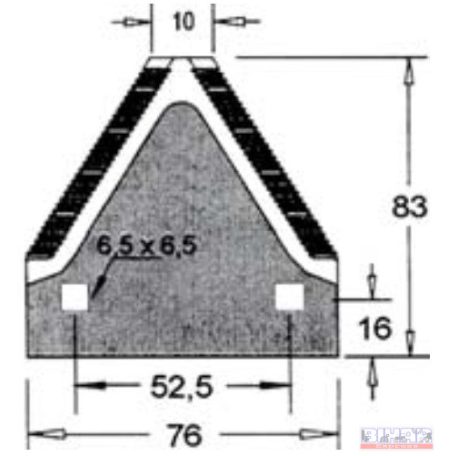 Kaszapenge alternáló 76x83x2,7 felül recézett