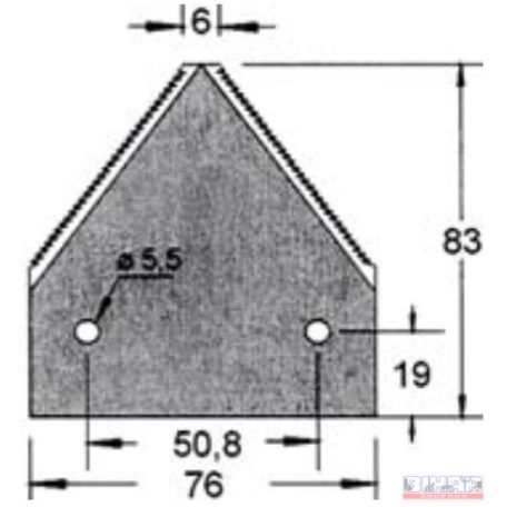 Kaszapenge alternáló 76x83x2,7 alul recézett