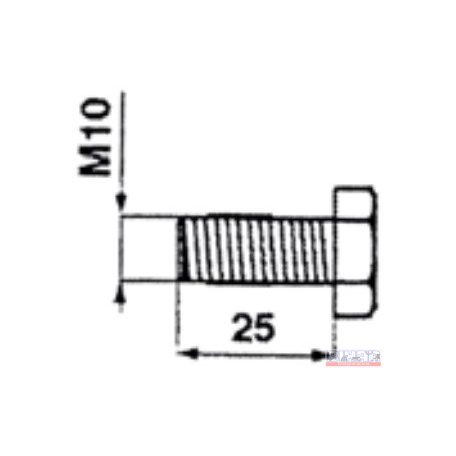 Késtartó csavar M10x25, DN-15