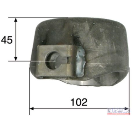 Pótkocsi billentő gömb DN-78 tartó hüvely (1 furatos)